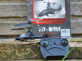 RC Military Helicopter Radio Control Model Apache Chinook Black Wolf 3.5ch Gyro Indoor Toy