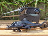 RC Military Helicopter Radio Control Model Apache Chinook Black Wolf 3.5ch Gyro Indoor Toy