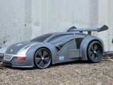 RC Stealth Shadow Nardo Grey Transforming Nerf Soft Dart Firing Race Car Radio Control Model Toy