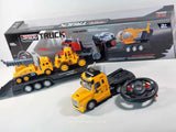 Remote Control Kids RC Lorry Truck Wagon And Trailer With Action Figures Building Site Mode Toy Set Digger Crane