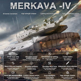 1:16 Scale Henglong RC Tank TK7.0 IDF Merkava MK IV RC Main Battle Tank Infrared Combating Turret Rotation Standard Edition 3958-1