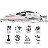 Remote Control High Speed Racing Boat H102 2.4GHz 4CH 28Km/Hr LCD Screen White