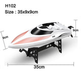 Remote Control High Speed Racing Boat H102 2.4GHz 4CH 28Km/Hr LCD Screen White