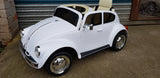 LICENSED RETRO STYLE VW VOLKSWAGEN BUG BEETLE BATTERY OPERATED 12V RIDE ON CAR WITH RC PARENT CONTROL