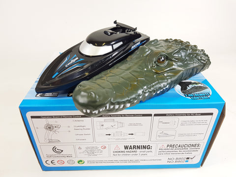 2 in 1 RC Boat 2.4G Remote Control Electric Crocodile Alligator Head & Racing Boat UK Stock HOT Prank