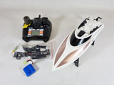 Remote Control High Speed Racing Boat H102 2.4GHz 4CH 28Km/Hr LCD Screen White