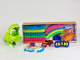 Dinosaur RC Train Track Slot Car Loop Build Your Own Light Up SMOKING 143 Part Set