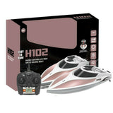 Remote Control High Speed Racing Boat H102 2.4GHz 4CH 28Km/Hr LCD Screen White