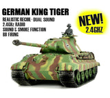 Henglong vERSION 6.0 3888A -1 1/16 2.4G German Tiger King Henschel Rc Battle Tank Smoking Sound Plastic One Toys